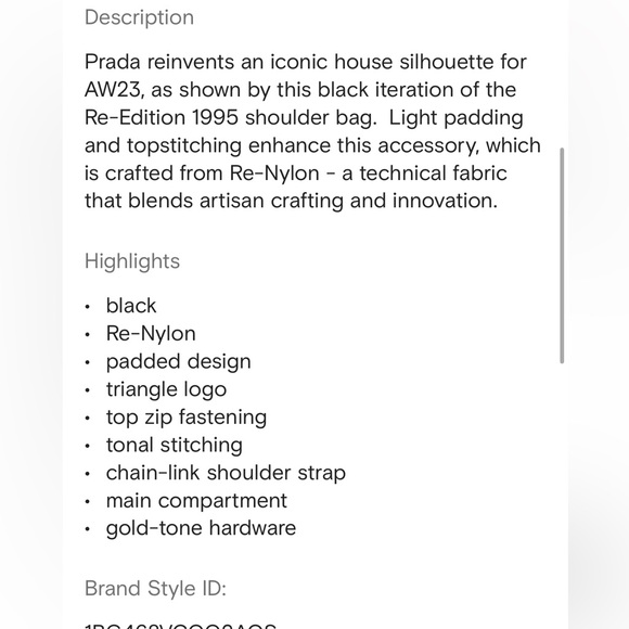 PRADA Re-Edition 1995 Chain Nylon Bag - Picture 5 of 8